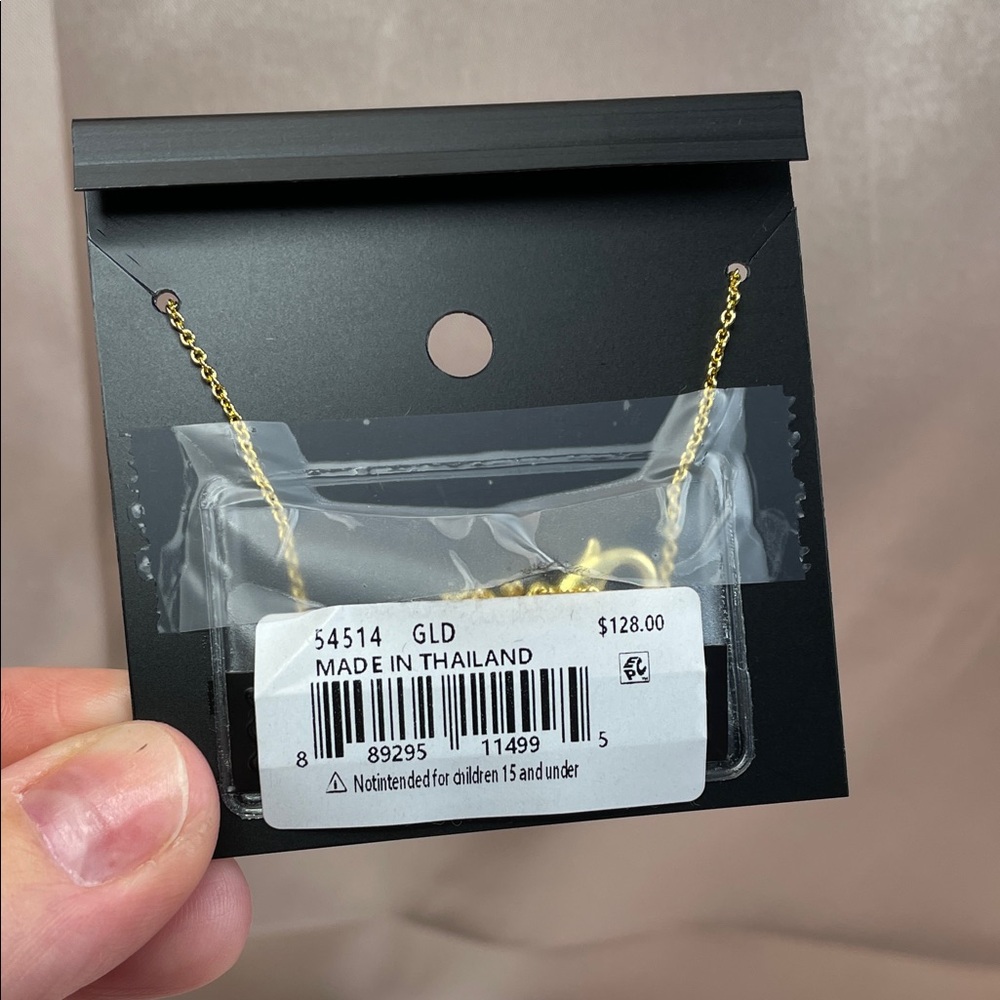 Coach Gold Pendant Necklace with Pink Crystal - Picture 5 of 8